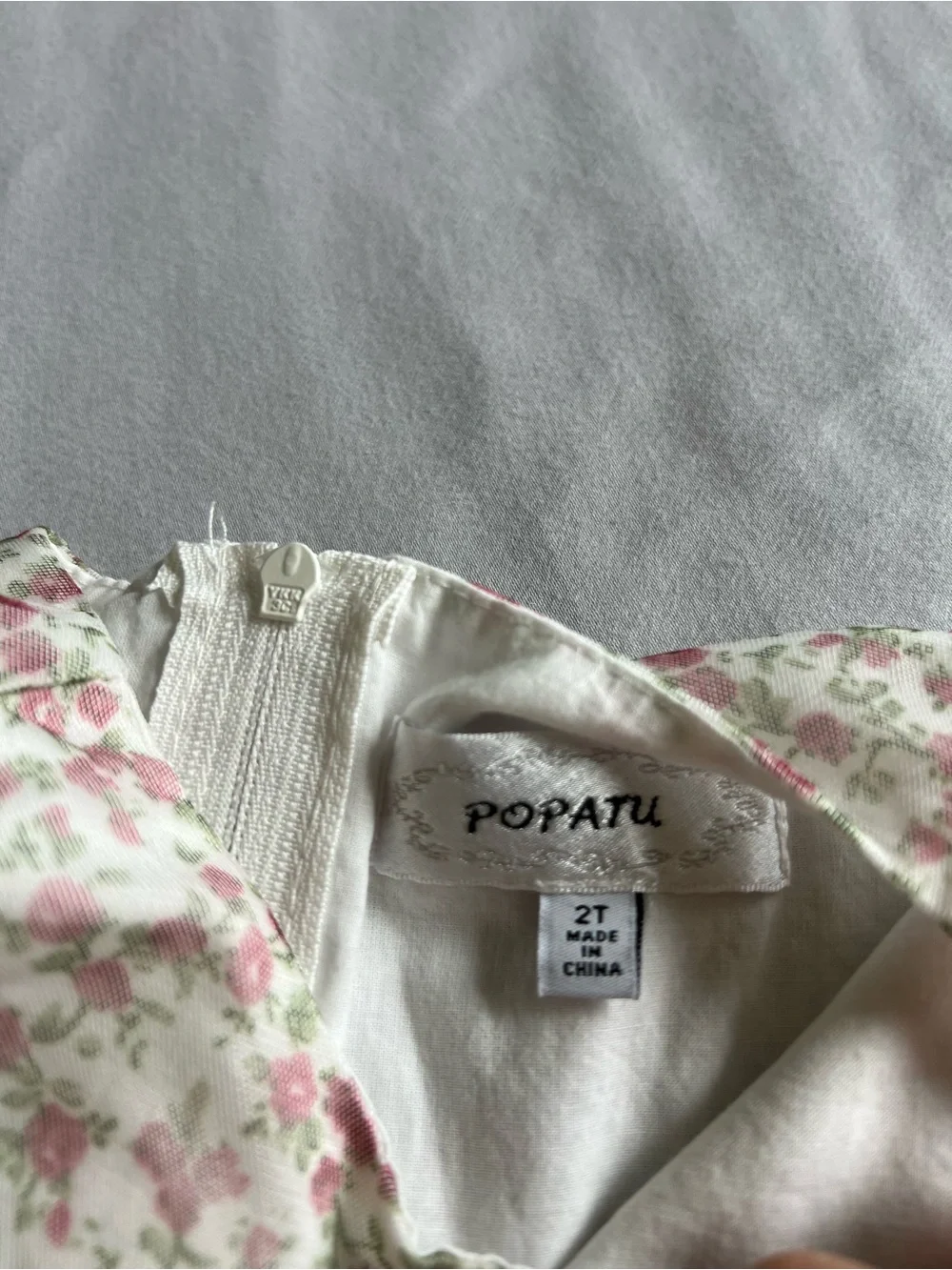 Popatu Pink and Cream Floral Party Dress